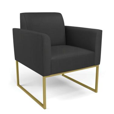 Imagem de Poltrona Base Industrial Dourado Marisa Corino Preto D03 - D'rossi