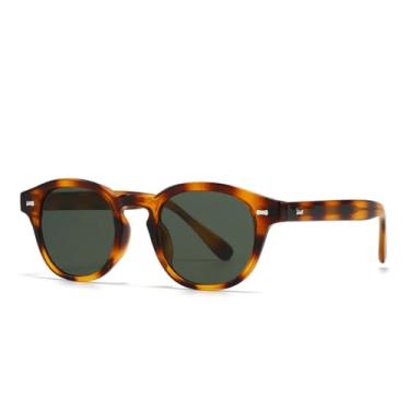 Imagem de VFDHN Óculos de Sol Fashion Masculino Feminino Vintage com Armação Pequena e Redonda e Proteção UV400 (TYJ332-5)