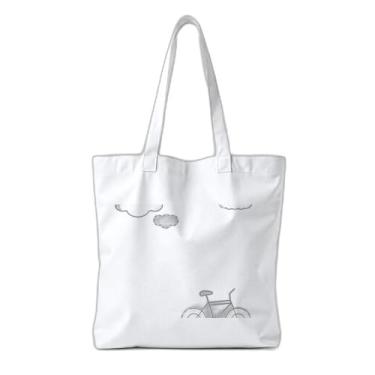 Imagem de Kit 10 Sacola Ecologica s Charmosas e Reutilizáveis 38x41,5cm Com Estampa de Caderno e Bicicleta