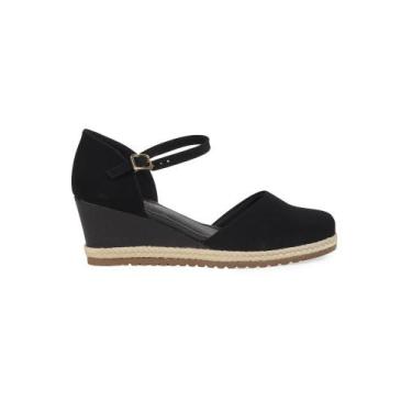 Imagem de Sandália Espadrille Clássica Bebecê Salto Corda, Preto, 38