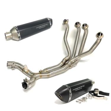 Imagem de Escapamento Para Z1000 Ponteira Dupla Full Inox Completo (Inox c/Ponteira Preta)