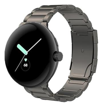 Imagem de synsing Pulseira de titânio compatível com Google Pixel Watch 4/3 de 45 mm, pulseira de metal de titânio para Pixel Watch 4/3/2/1 de 41 mm, acessório de substituição para homens e mulheres