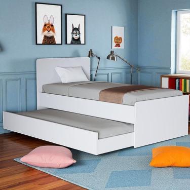 Imagem de Bicama Solteiro Com Cama Auxiliar Segura Para Quarto Pequeno