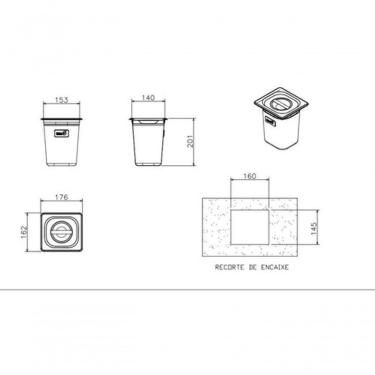 Imagem de Lixeira Quadrada 3,5 Litros Com Tampa Inox Lixeira De Embutir Cozinha Moderna