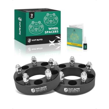 Imagem de YHTAUTO Espaçadores de roda centrados em cubo 5x5 de 3,8 cm serve para Jeep Grand Cherokee, Wrangler, Gladiator, Chevy, GMC, Dodge Models Espaçadores de pneu de 5 x 127 mm com pinos M14 x 1,5, furo do cubo de 87,1 mm, 5 terminais, adaptador de roda 2 peças