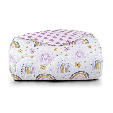Imagem de Edredom + Jogo De Cama Tutti Kids 200 Fios Solteiro 04 Peça 100% Poliéster - Rainbow