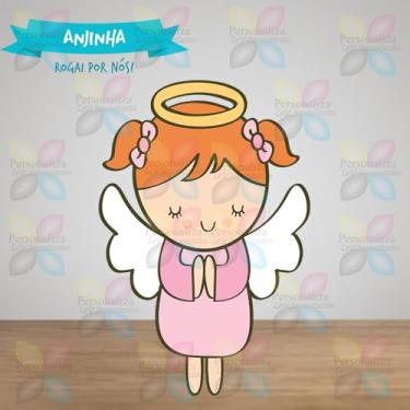 Imagem de Almofada Naninha para Bebê Anjinho Menina Ruiva 30 cm de Altura