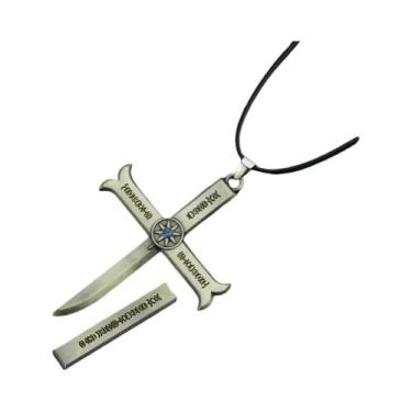 Imagem de Colar Com Pingente De Espada Preta Masculino Anime Dracule Mihawk Olho
