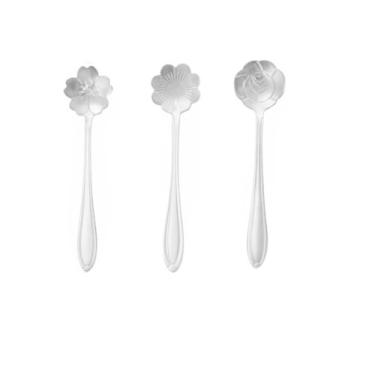Imagem de Conjunto de colheres de café de aço inoxidável, 3 peças, design polido para sobremesas de chá expresso e agitação diária de bebidas