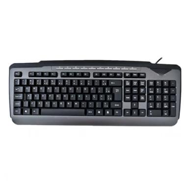 Imagem de Teclado Multimídia USTeclado USB Multimídia para Computador e Notebook – Digitação Silenciosa, Teclas Baixas e Precisas, Padrão ABNT2 com Ç, Uso Profissional e DomésticoB Plug & Play
