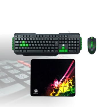 Imagem de Kit Gamer Teclado e Mouse Óptico com Mouse Pad, Sensor de Alta Precisão, ChipSCE NM-837