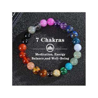 Imagem de Pulseiras de chacra para mulheres, pulseira de pedras curativas, pulseira de contas, ioga, equilíbrio, energia, óleo essencial, alívio da ansiedade, joias, presentes modernos, Medium, Latão, Sem Pedra
