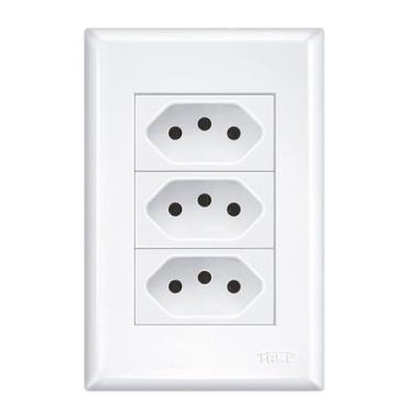 Imagem de Conjunto Fame Evidence com Placa 3 Tomada 20A 3268 Branco - EAN 789603