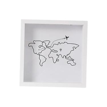 Imagem de KiBcsLic Moldura tipo caixa de sombra quadrada, versátil, para mesa ou parede, ideal para exibir cartões, selos e ingressos de shows, Branco 20x20cm