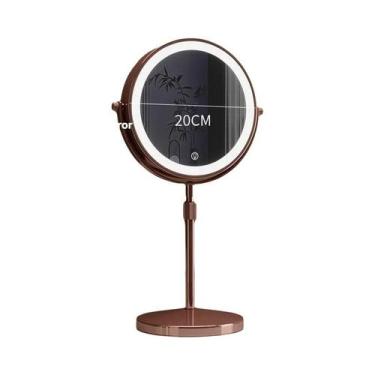 Imagem de Espelho De Maquiagem LED Ajustável De Altura Com Dupla Face, Luz Teles