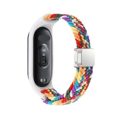 Imagem de FUKUZL Pulseira trançada para Xiaomi Mi Band 8 pulseira elástica de nylon solo com fivela magnética para relógio Miband 8 NFC, For Miband 7 6 5 4 3, Ágata