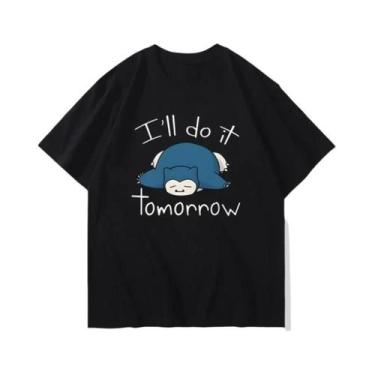 Imagem de Camiseta Unissex Pokémon Snorlax Para Jogos Portáteis, Casual De Verão