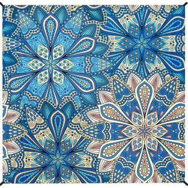 Imagem de Cobertor de praia 198 cm × 284 cm – Tapete grande à prova d'água, à prova de areia, sem areia, para 1 a 5 adultos, leve, durável, compacto para praia, viagem, acampamento, caminhada, piquenique