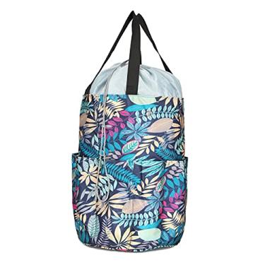 Imagem de Bolsa de armazenamento Bolsa cilíndrica Pano Oxford Organizador portátil elástico à prova d'água para tricô Fio de crochê Bola Agulha Ferramentas de costura Mães Avós Artesãs (barril grande)