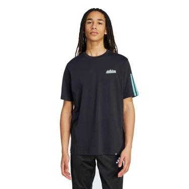 Imagem de Camiseta Adidas Manga Curta Script Color Preto-Masculino