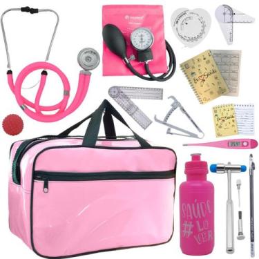 Imagem de Kit Bolsa Fisioterapia Acadêmico Martelo Buck Goniômetro Fita Imc - In