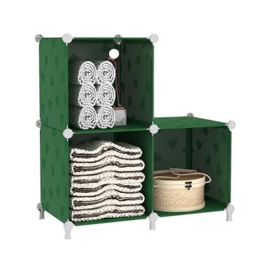 Imagem de UNKU Estante aberta, organizador de armazenamento de 3 cubos, prateleira de exibição de 30 cm para CDs de livros, estante de livros DIY, prateleira de armazenamento ajustável para escritório em casa