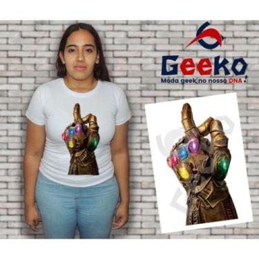Imagem de Baby Look Manopla Jóias do Infinito - Thanos - Geeko, Branco, P