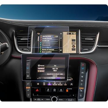 Imagem de LUWU Protetor de tela Infiniti compatível com Q50 Q60/QX50 QX55 Acessórios Infiniti Q50 Q60(2018-2024)/QX50 QX55(2022-2025) 7 polegadas + 8 polegadas tela sensível ao toque de navegação de vidro