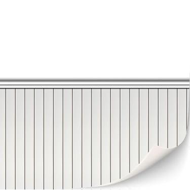 Imagem de Revestimento de parede de tijolo autoadesivo de 3 folhas para casas de bonecas, escala 1:12 (parede com painéis de madeira (em branco))