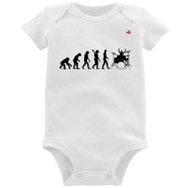 Imagem de Body Bebê Evolução do Baterista (Bateria) - Foca na Moda, Branco, P