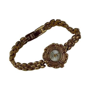 Imagem de Relógio De Quartzo Feminino Camélia Dourada Retro Elegante À Prova d'Á