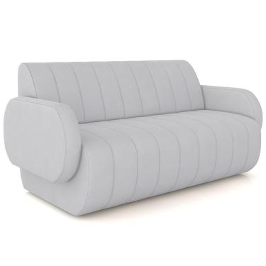 Imagem de Sofá 2 Lugares Sala Living Orgânico 168cm Fávara K01 Veludo Cinza - Lyam Decor