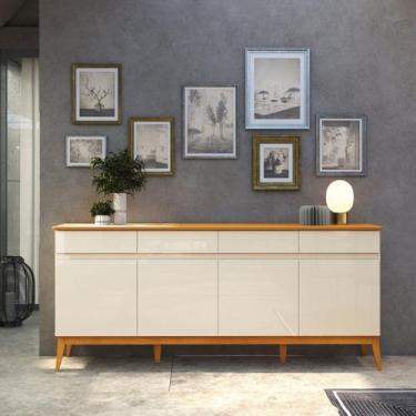 Imagem de Buffet Aparador 187cm com 4 Portas e 4 Gavetas em MDF Cedro Magnum Pre