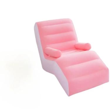 Imagem de Sofá Inflável Portátil com Braços e Apoio – Espaçoso, Confortável e Prático para Sala ou Descanso(ROSA)