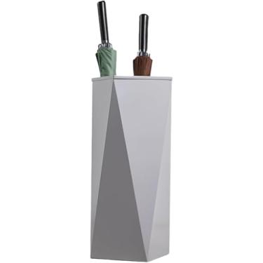 Imagem de Suporte Para Guarda-chuva Moderno De Grande Capacidade, Suporte Retangular De Metal De Fácil Drenagem, Organizador De Prateleira De Guarda-chuva Para Guarda-chuva Longo E Curto, Grey