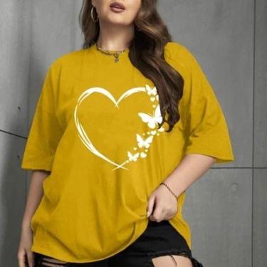 Imagem de Blusa Estampa Borboleta Coração Traço Delicado Personalizada Preta Cam
