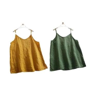 Imagem de Camisola Sem Mangas Feminina Com Decote Em V, Top Casual De Verão Para