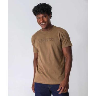 Imagem de Camiseta Masculina Estampa Frontal Gangster Bege-91026, Bege, P