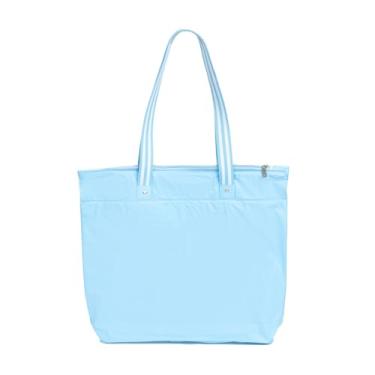 Imagem de Bolsa de Praia Impermeável Dobrável com Zíper 45x35cm – Resistente, Toque Acetinado, Alças Reforçadas e Design Multiuso 75046AZULBEBEU