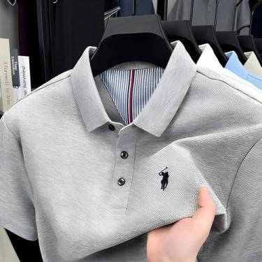 Imagem de Camisa Polo Masculina De Verão 100% Algodão Manga Curta Paul Original 