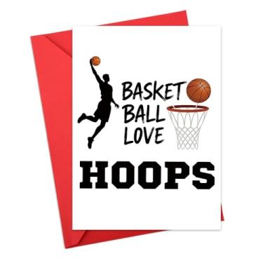 Imagem de Presentes de cartão de basquete para meninos meninas amantes de esportes presentes para homens mulheres namorado marido entusiastas de basquete presente Envople cesta bola fim de temporada treinador