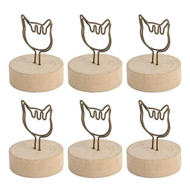 Imagem de Acouto 10 Suportes Adoráveis ​​de Números de Mesa Em Forma de Gato Com Base de Madeira para Casamentos, Festas e Decoração de Casa