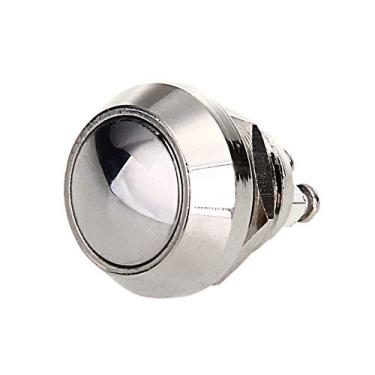 Imagem de Interruptor de botão de redefinição de botão 3A 12 mm Nicel banhado a cobre sino prata -