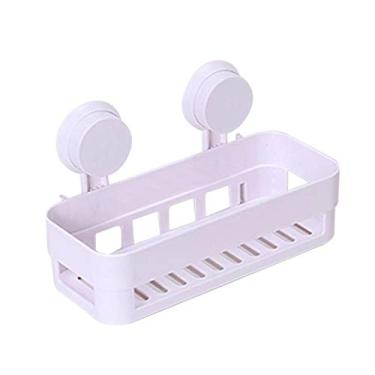 Imagem de Nova prateleira de banheiro ventosas suporte de parede com 2 ventosas plástico organizador de chuveiro bandeja com armazenamento de loção de cozinha (cor: B) (B) (B)