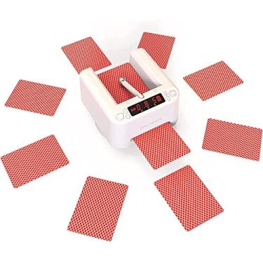 Imagem de Máquina inteligente de revendedor de cartões, máquina elétrica portátil, máquina de divisão de cartões rotativa de 360°, antitrapaça, suporta 1 a vários baralhos de cartas, embaralhador para 2-8