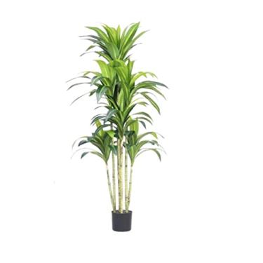 Imagem de SLGGPJBU Plantas falsas planta artificial árvore artificial simulação árvore rica planta bonsai sala de estar quarto decoração árvore falsa plantas artificiais interior exterior, 180 cm