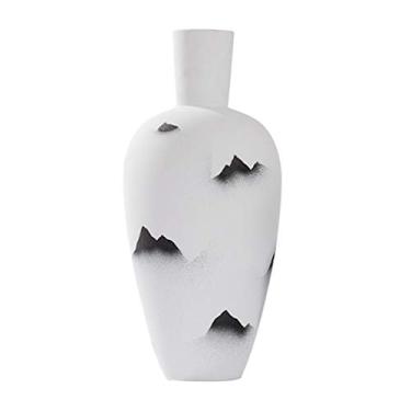 Imagem de Vaso decorativo vasos de cerâmica branca estilo chinês vaso pintado à mão decoração de casa exclusiva arte cerâmica arte para sala de estar e quarto (dois tipos estão disponíveis) vaso de flores (cor