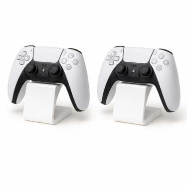 Imagem de Suporte Universal para Controle de Jogos, Base de Mesa Decorativa em Plástico, Gamer, Ps5, Ps4, Xbox, Pc, Notebook, Nintendo Switch, Joystick, Manete, Videogame, Console (Kit 2 Branco)