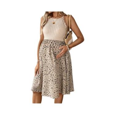 Imagem de O novo vestido de maternidade boêmio com retalhos de renda elegante de