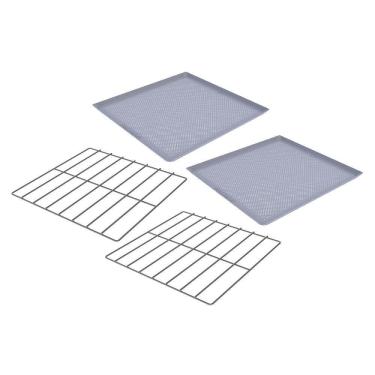 Imagem de Kit 2 Grades Cromadas 35x35 + 2 Assadeiras Perfuradas Alumínio 35x35 Fornos Prp-004/008 - Progás